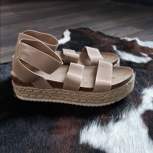 Women's Beige Platform Sandals